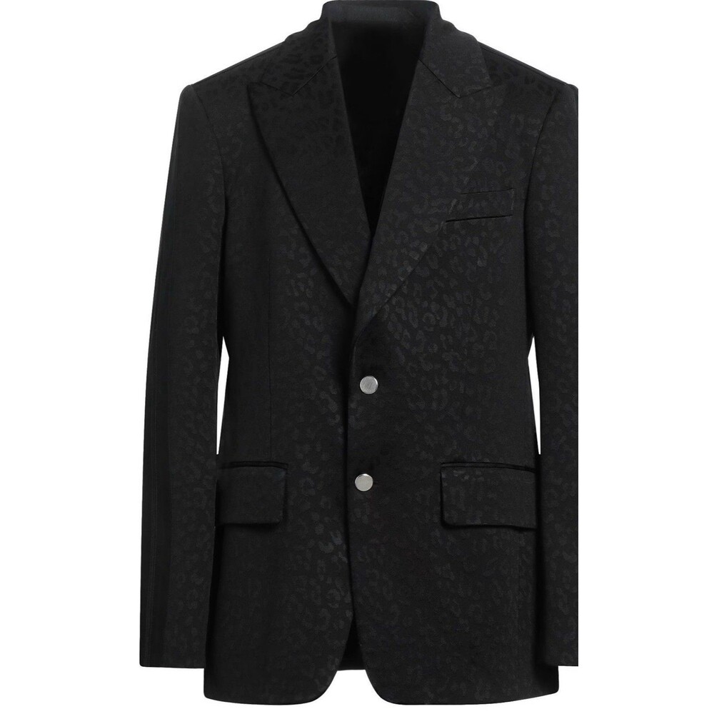 Palm Angels Men's Leopard Two-Button Down Blazer, Black, MSRP $2,320 NWOT 48